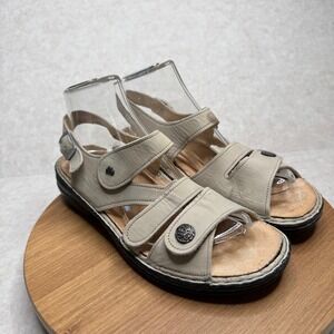 Finn Comfort Women's Sandals Leather Beige Adjustable Strap Size 39 EU 8 US WIDE